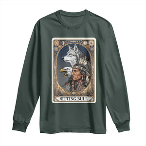 Sitting Bull Native American Chief Long Sleeve Shirt Vintage Tarot Card Illustration