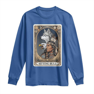 Sitting Bull Native American Chief Long Sleeve Shirt Vintage Tarot Card Illustration