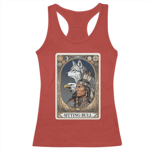 Sitting Bull Native American Chief Racerback Tank Top Vintage Tarot Card Illustration