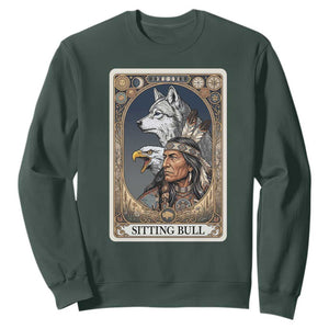 Sitting Bull Native American Chief Sweatshirt Vintage Tarot Card Illustration