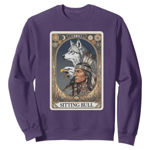 Sitting Bull Native American Chief Sweatshirt Vintage Tarot Card Illustration