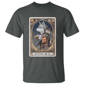 Sitting Bull Native American Chief T Shirt Vintage Tarot Card Illustration
