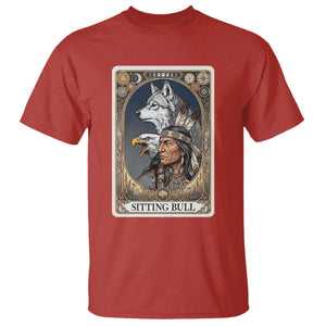 Sitting Bull Native American Chief T Shirt Vintage Tarot Card Illustration