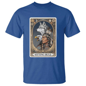 Sitting Bull Native American Chief T Shirt Vintage Tarot Card Illustration