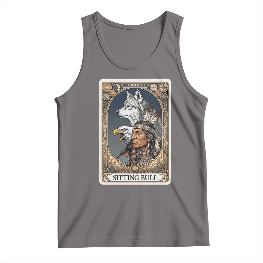 Sitting Bull Native American Chief Tank Top Vintage Tarot Card Illustration