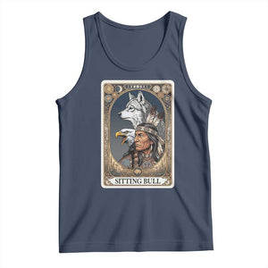 Sitting Bull Native American Chief Tank Top Vintage Tarot Card Illustration