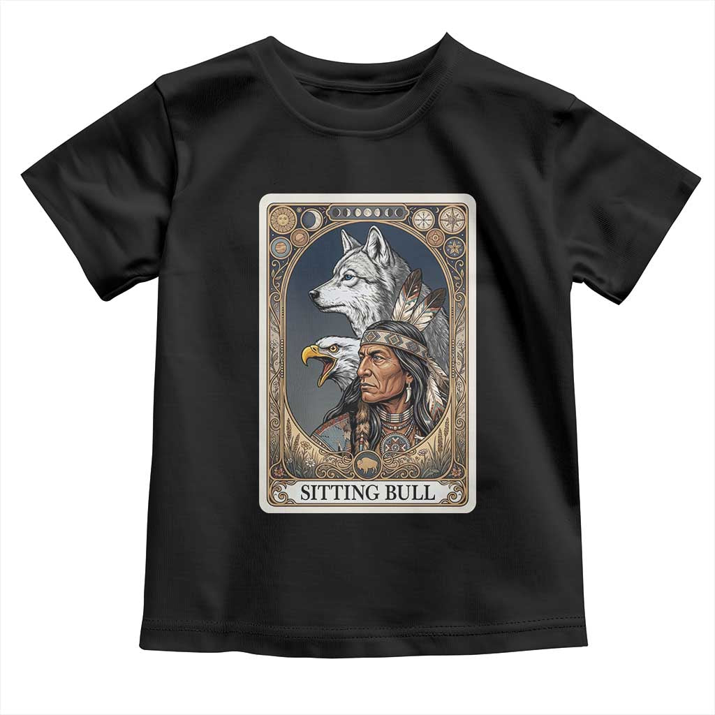Sitting Bull Native American Chief Toddler T Shirt Vintage Tarot Card Illustration TS12 Black Print Your Wear