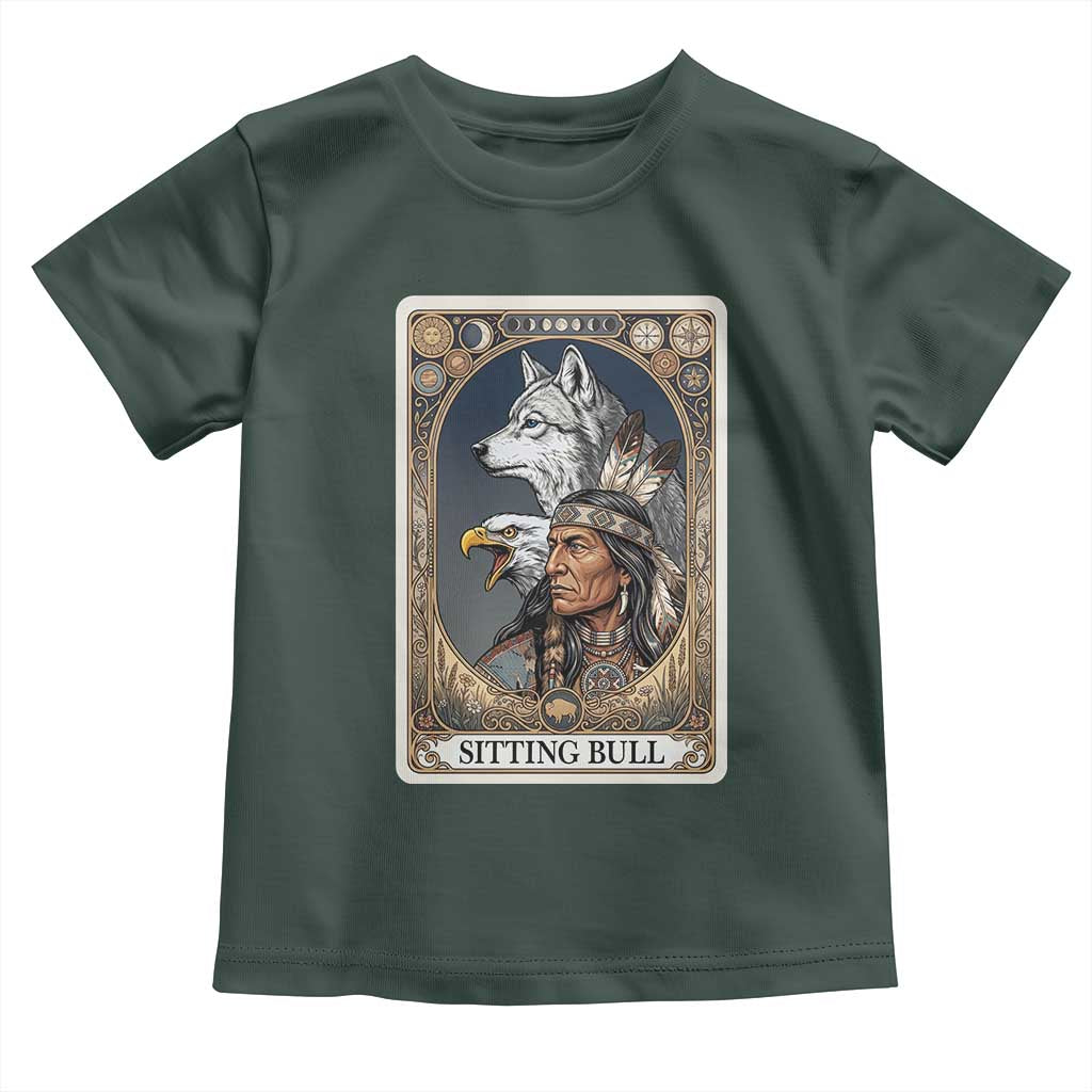 Sitting Bull Native American Chief Toddler T Shirt Vintage Tarot Card Illustration