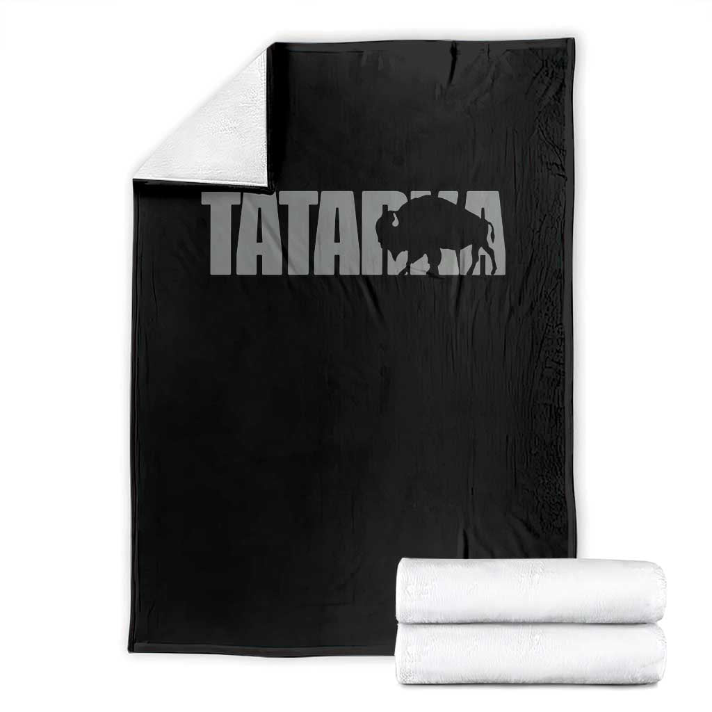 Vintage Tatanka Bison Throw Blanket Native American Buffalo Graphic