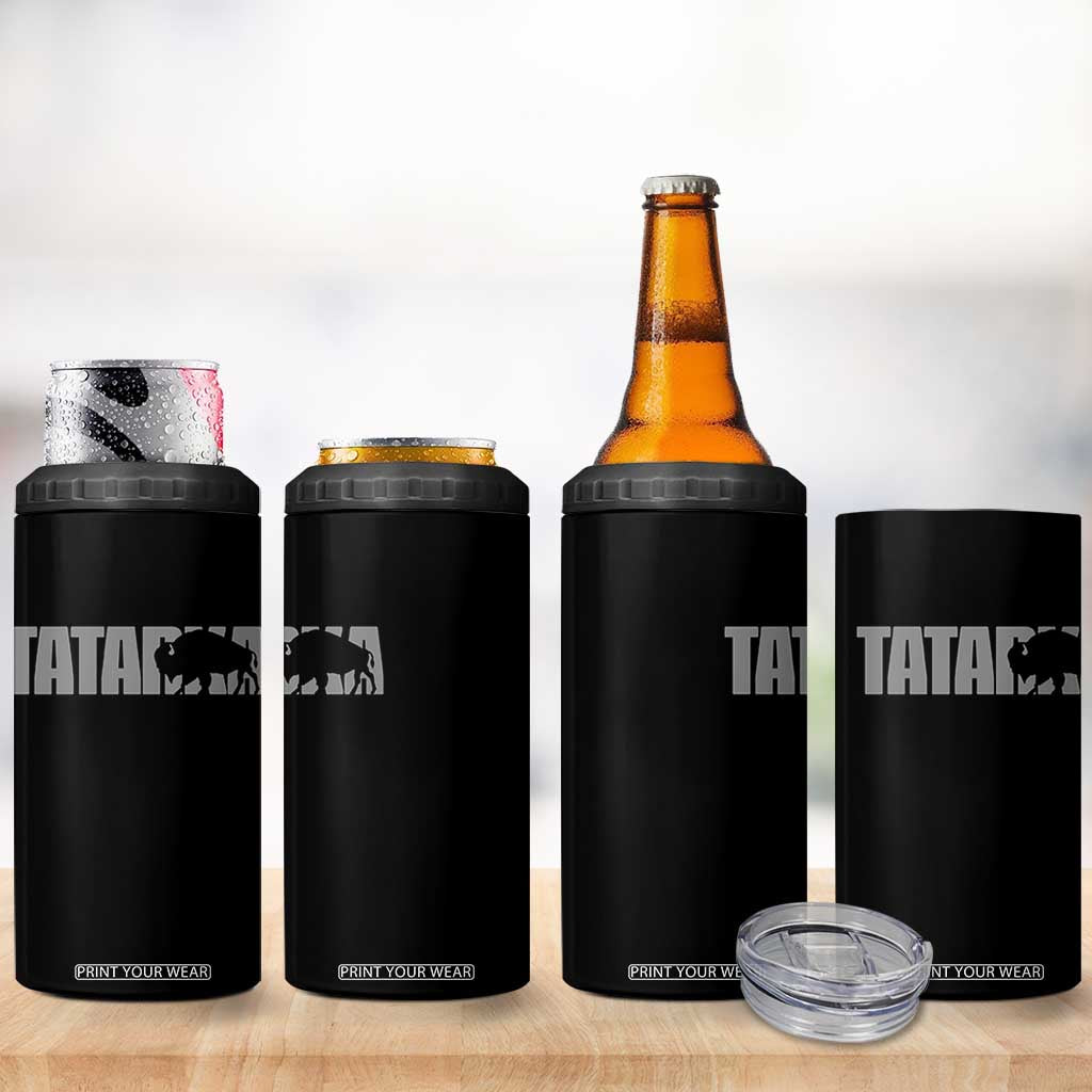 Vintage Tatanka Bison 4 in 1 Can Cooler Tumbler Native American Buffalo Graphic