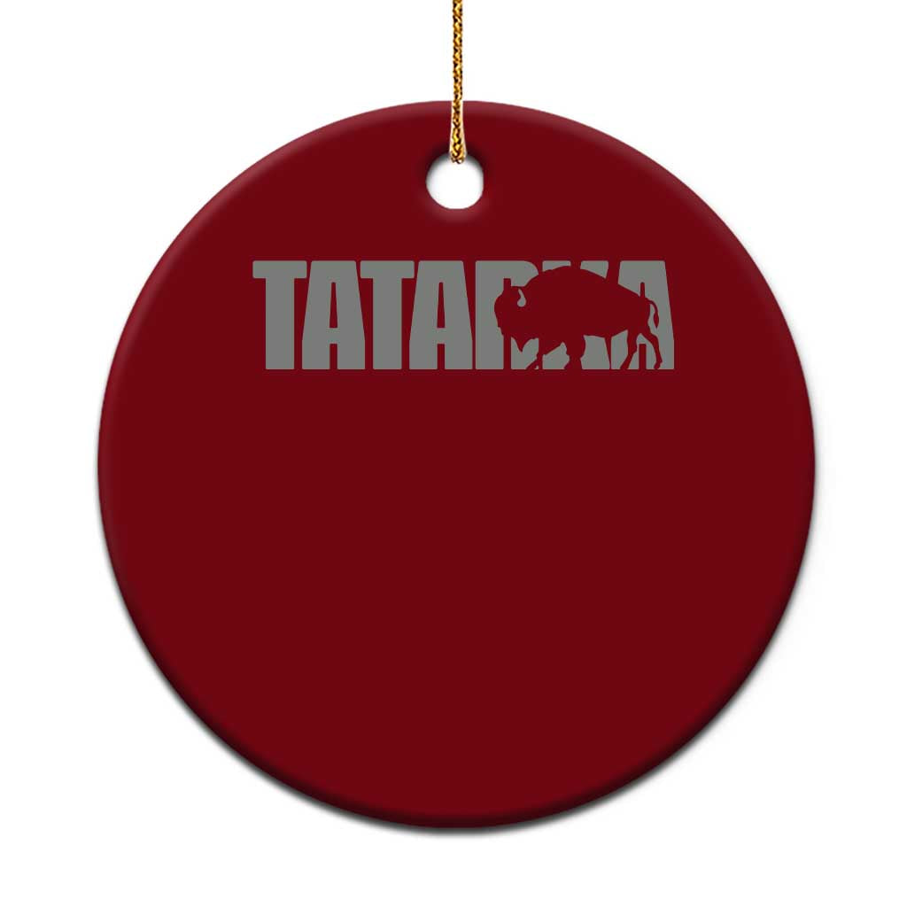Vintage Tatanka Bison Ceramic Ornament Native American Buffalo Graphic