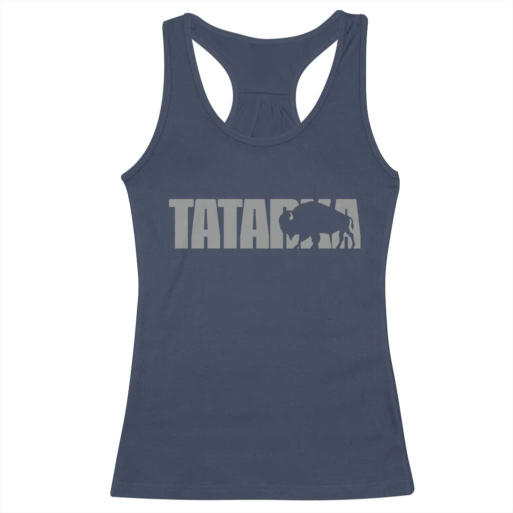 Vintage Tatanka Bison Racerback Tank Top Native American Buffalo Graphic