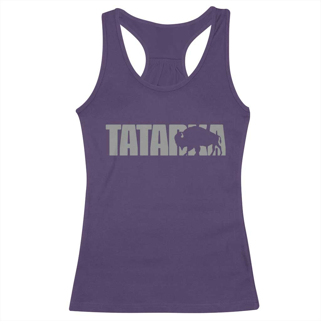 Vintage Tatanka Bison Racerback Tank Top Native American Buffalo Graphic