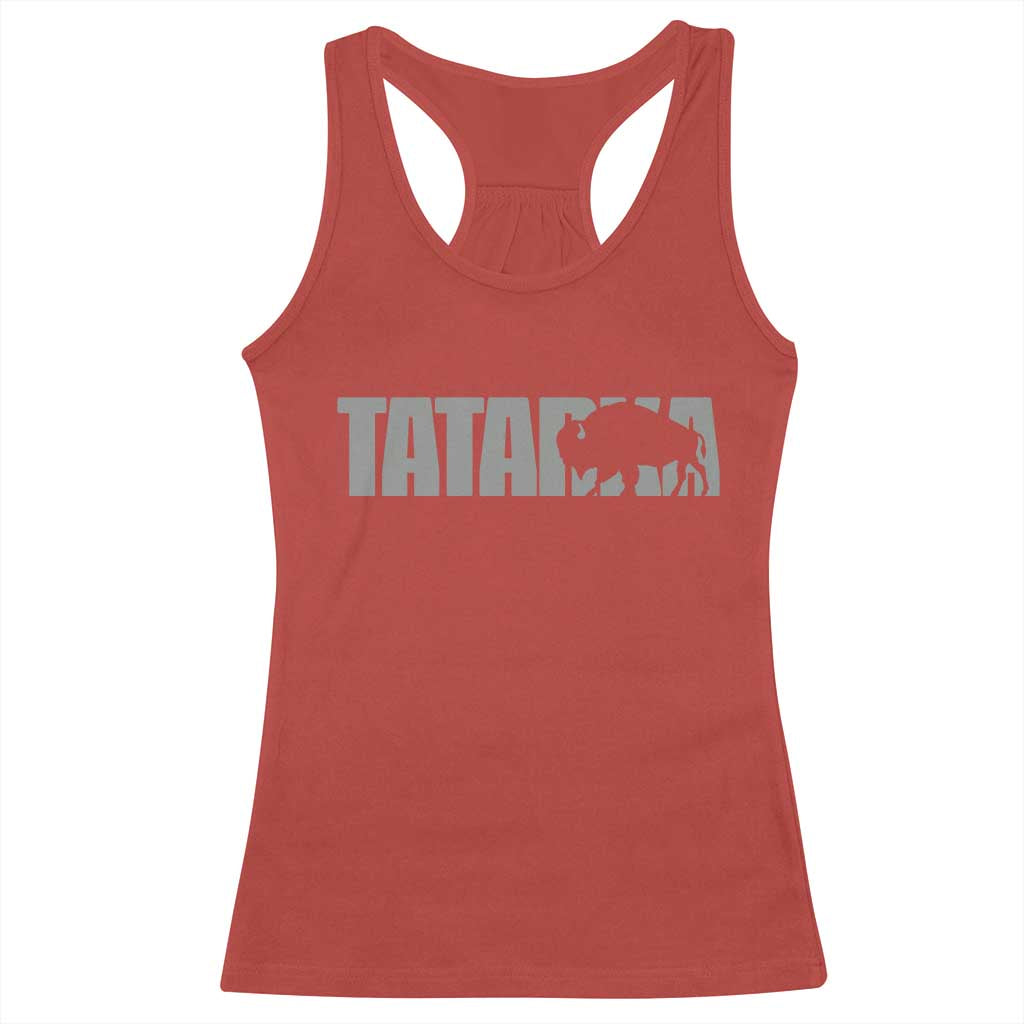 Vintage Tatanka Bison Racerback Tank Top Native American Buffalo Graphic