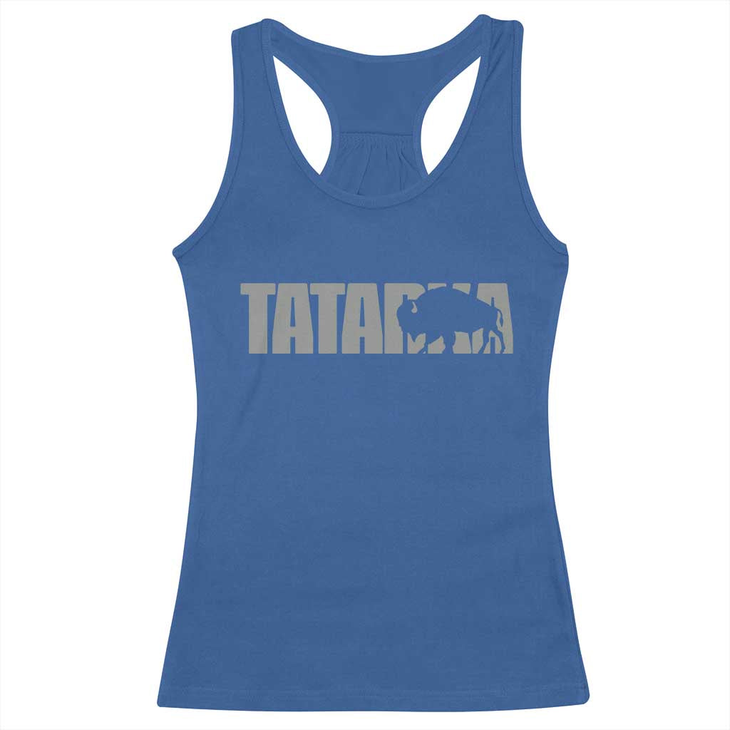 Vintage Tatanka Bison Racerback Tank Top Native American Buffalo Graphic