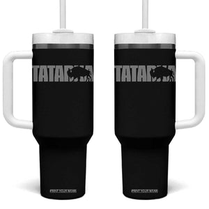 Vintage Tatanka Bison Tumbler With Handle Native American Buffalo Graphic