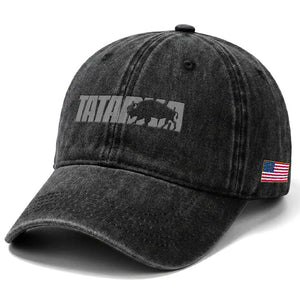 Vintage Tatanka Bison Washed Cotton Baseball Cap Native American Buffalo Graphic