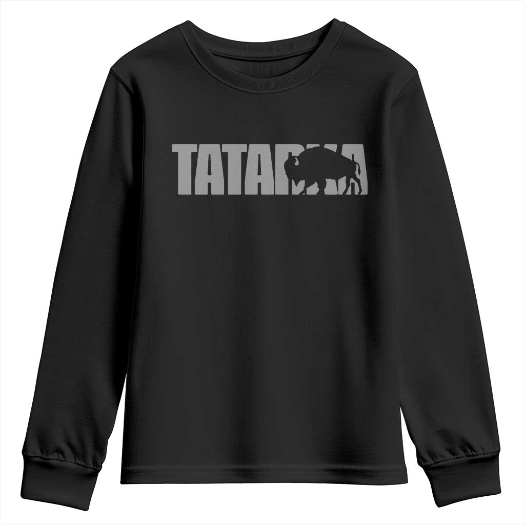Vintage Tatanka Bison Youth Sweatshirt Native American Buffalo Graphic TS12 Black Print Your Wear