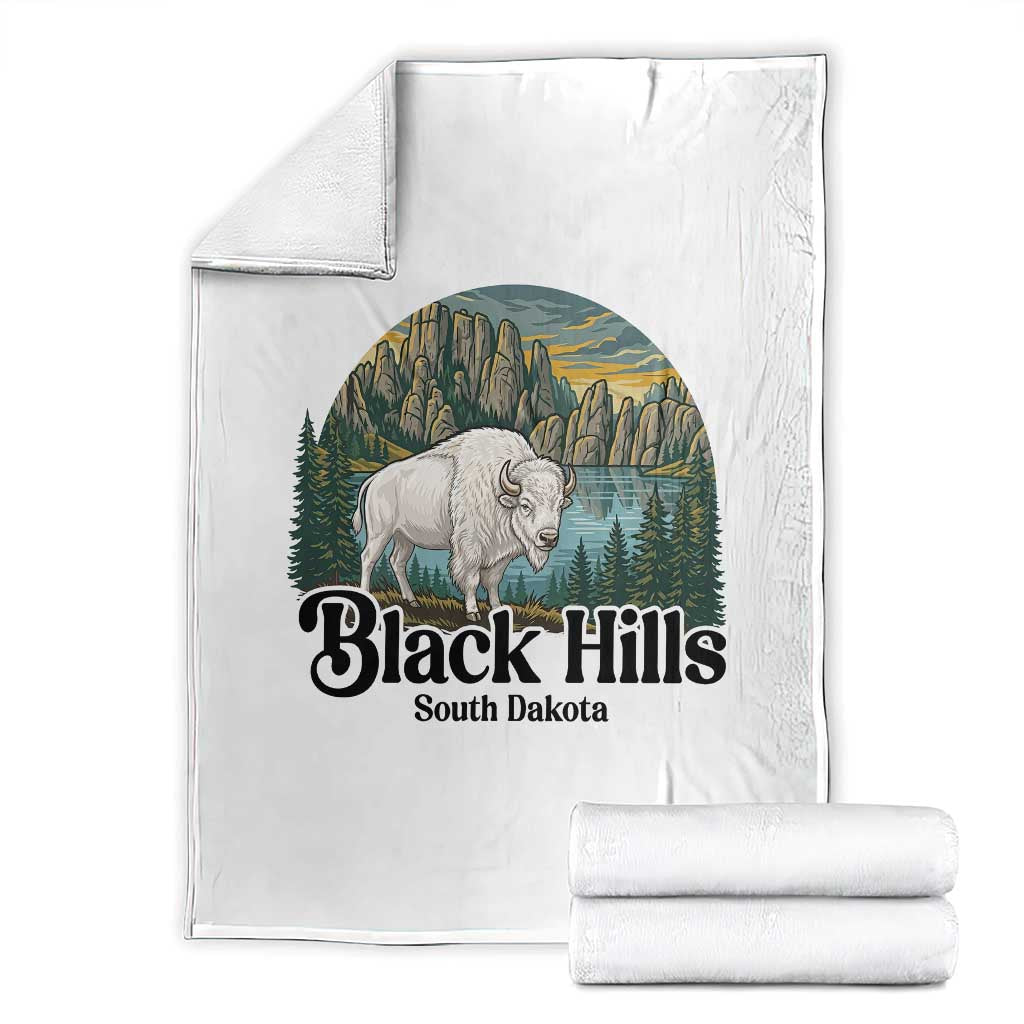 Black Hills South Dakota White Buffalo Throw Blanket State Pride Gift TS12 White Print Your Wear