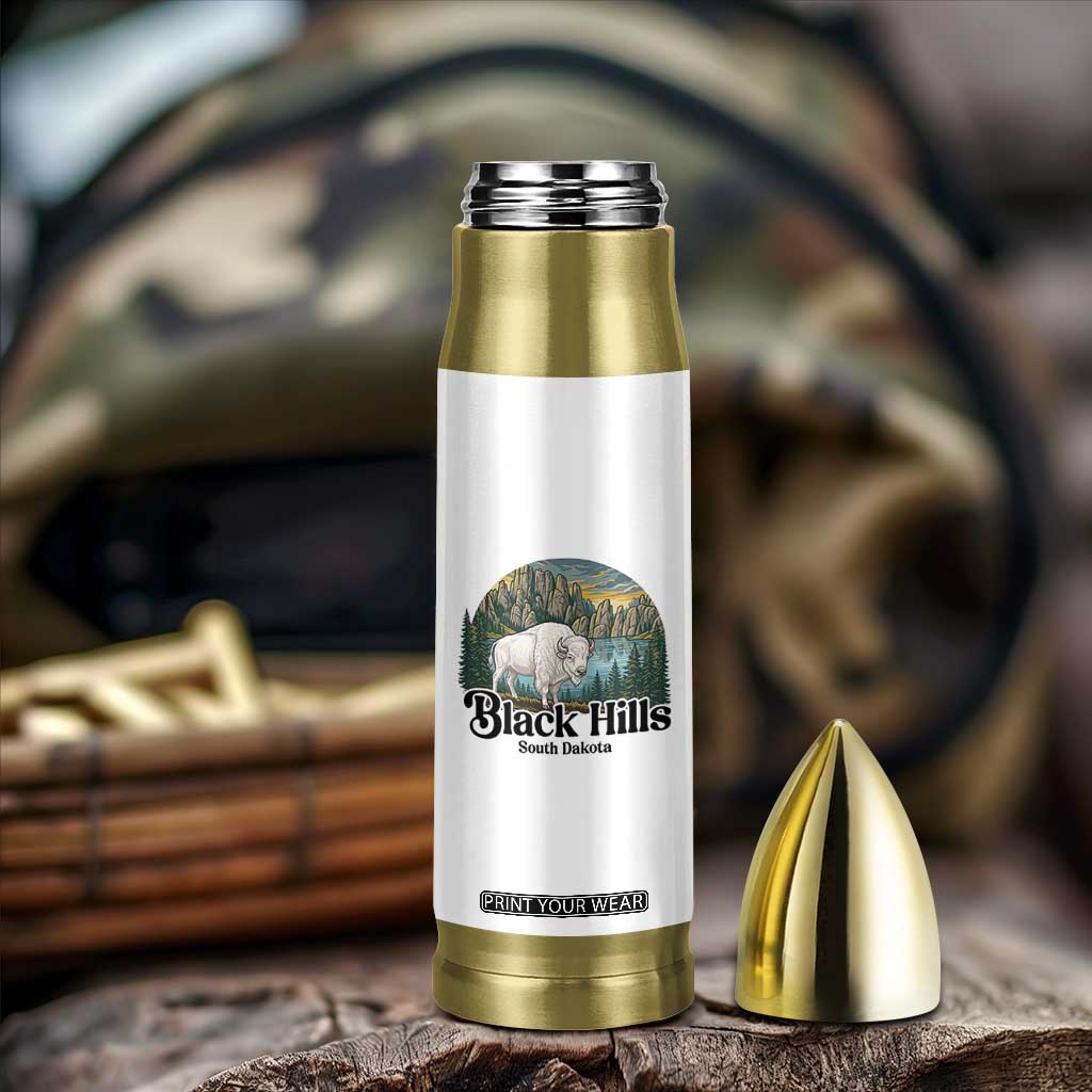 Black Hills South Dakota White Buffalo Bullet Tumbler State Pride Gift