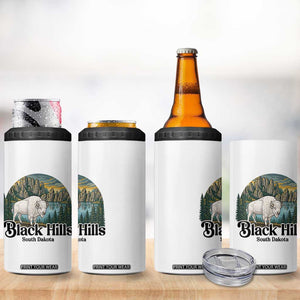 Black Hills South Dakota White Buffalo 4 in 1 Can Cooler Tumbler State Pride Gift