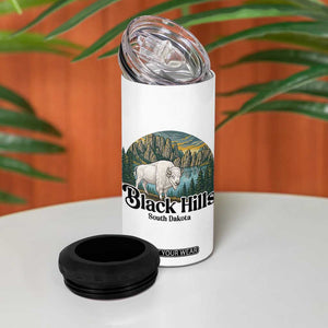 Black Hills South Dakota White Buffalo 4 in 1 Can Cooler Tumbler State Pride Gift
