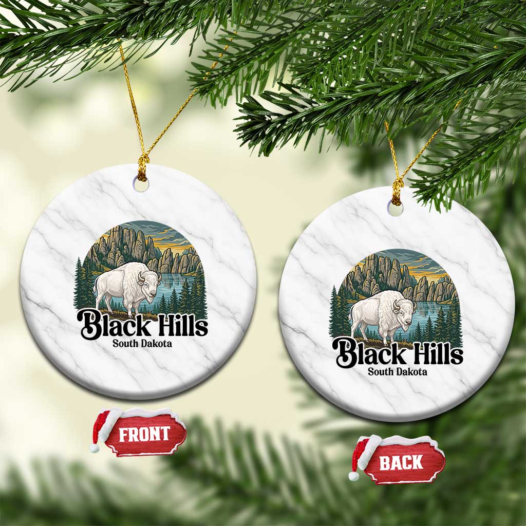 Black Hills South Dakota White Buffalo Ceramic Ornament State Pride Gift TS12 1pc White Marble Print Your Wear
