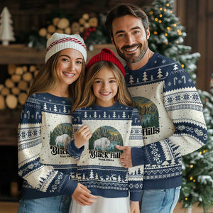 Black Hills South Dakota White Buffalo Ugly Christmas Sweater State Pride Gift