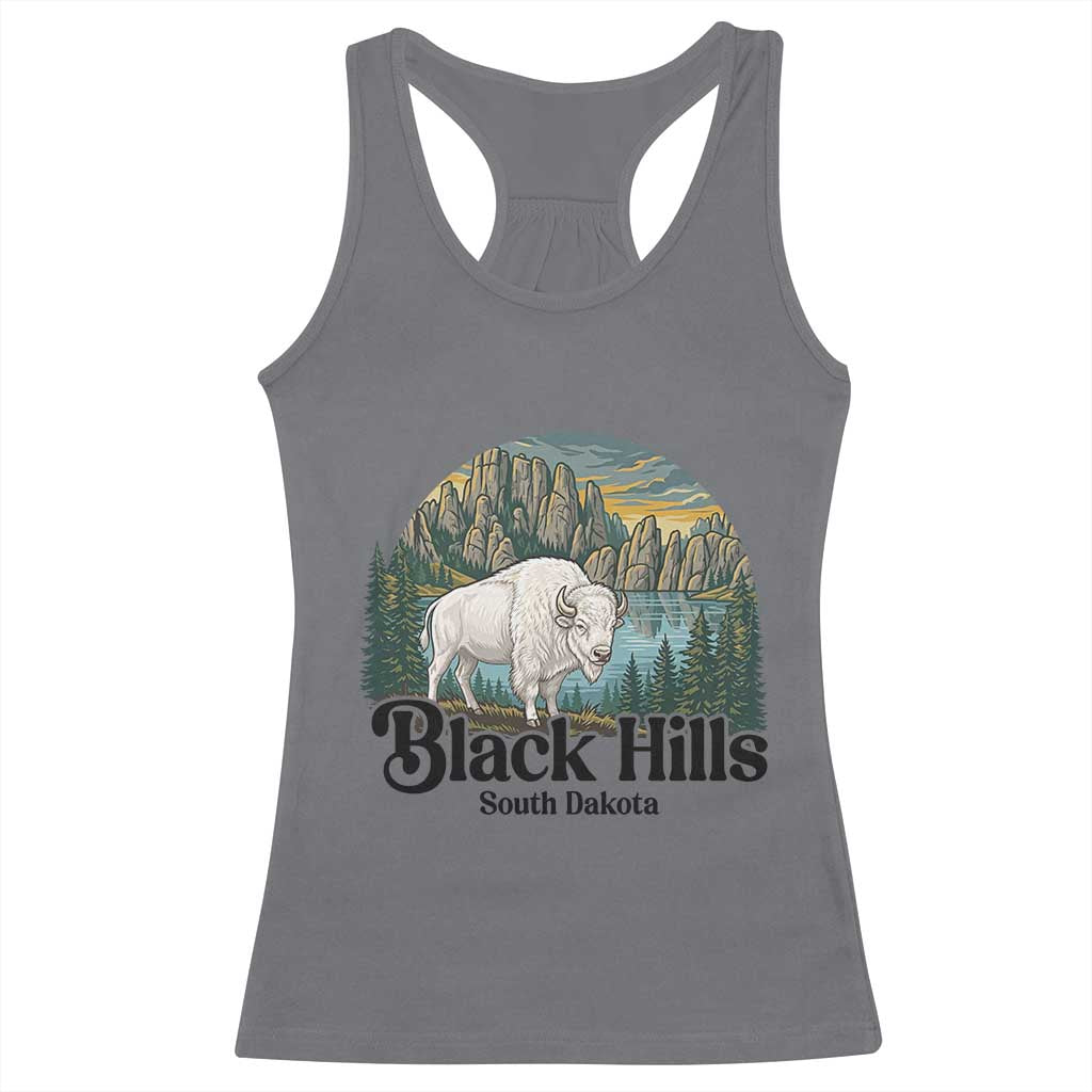 Black Hills South Dakota White Buffalo Racerback Tank Top State Pride Gift