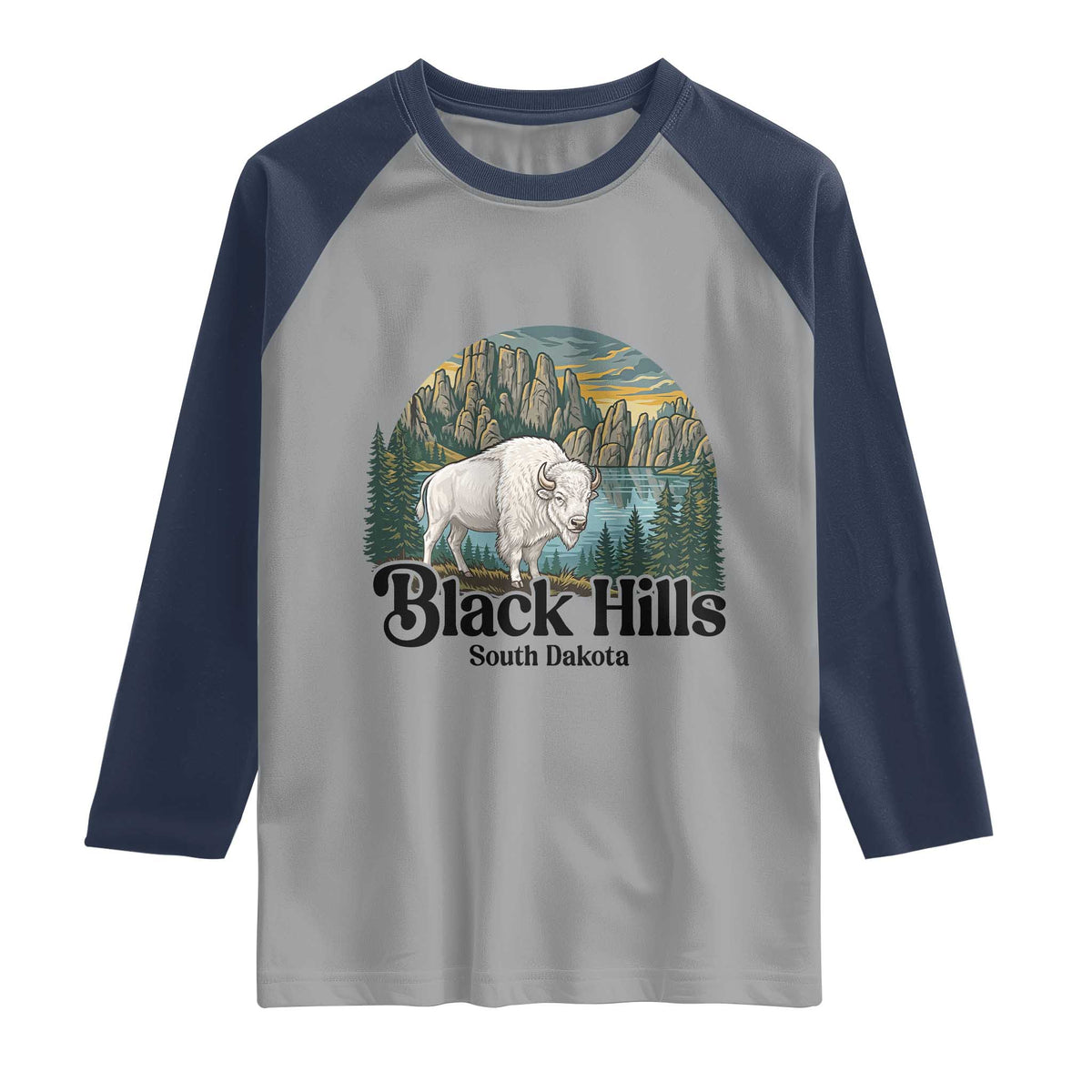 Black Hills South Dakota White Buffalo Raglan Shirt State Pride Gift