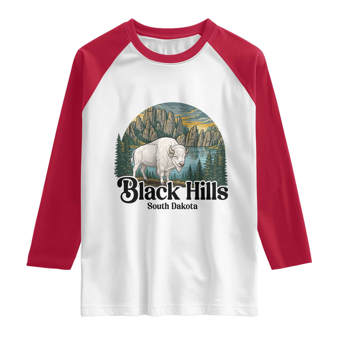 Black Hills South Dakota White Buffalo Raglan Shirt State Pride Gift