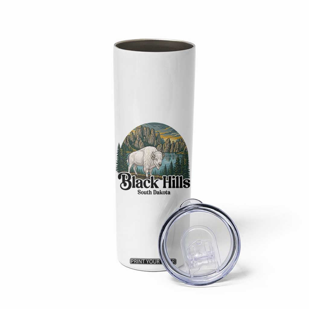 Black Hills South Dakota White Buffalo Skinny Tumbler State Pride Gift