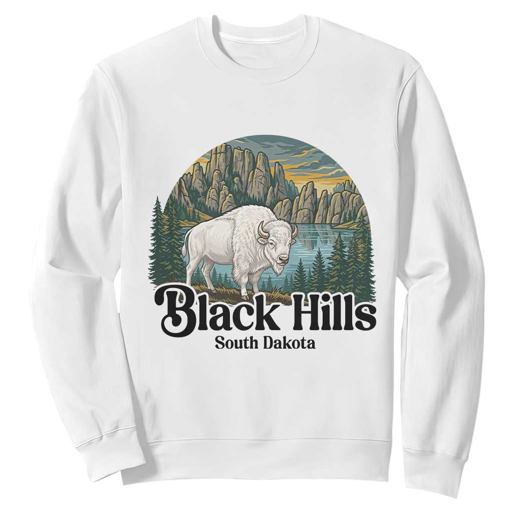 Black Hills South Dakota White Buffalo Sweatshirt State Pride Gift TS12 White Print Your Wear