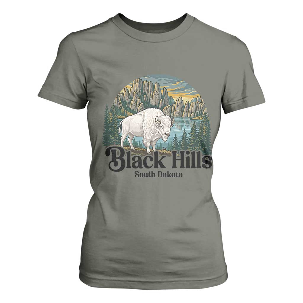 Black Hills South Dakota White Buffalo T Shirt For Women State Pride Gift