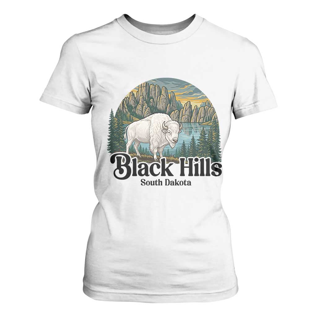Black Hills South Dakota White Buffalo T Shirt For Women State Pride Gift TS12 White Print Your Wear
