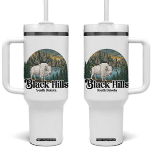 Black Hills South Dakota White Buffalo Tumbler With Handle State Pride Gift