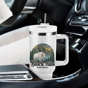 Black Hills South Dakota White Buffalo Tumbler With Handle State Pride Gift