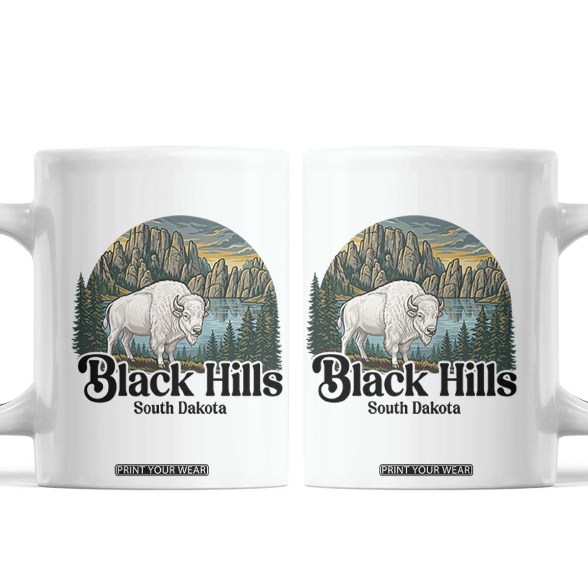 Black Hills South Dakota White Buffalo Coffee Mug State Pride Gift