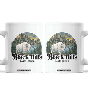 Black Hills South Dakota White Buffalo Coffee Mug State Pride Gift