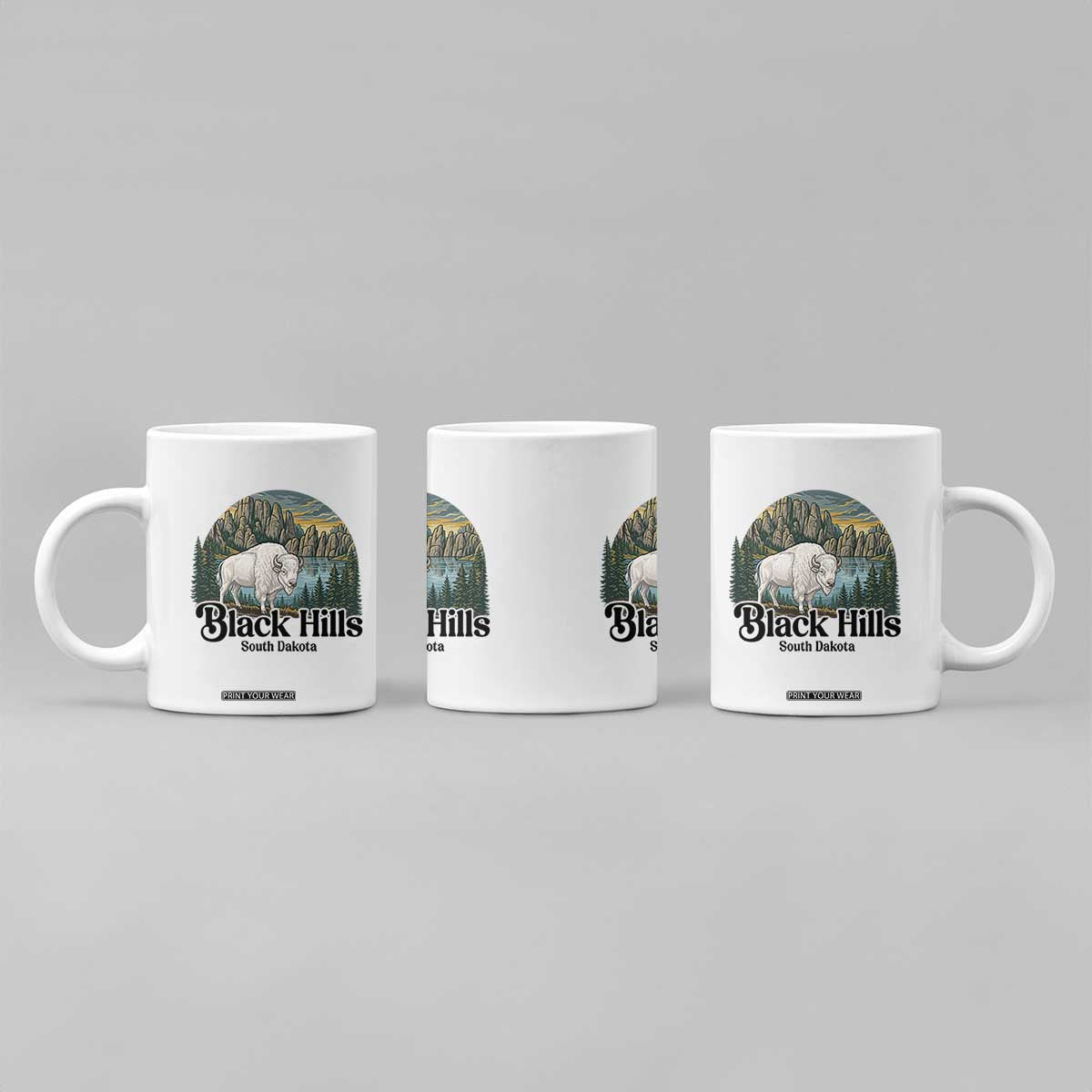 Black Hills South Dakota White Buffalo Coffee Mug State Pride Gift