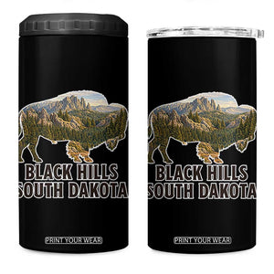 Black Hills South Dakota Bison 4 in 1 Can Cooler Tumbler State Pride Gift