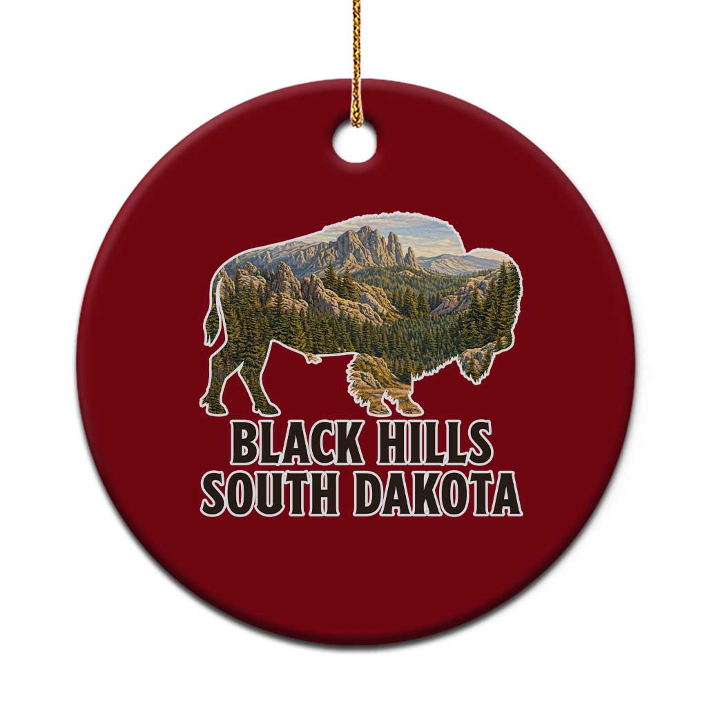 Black Hills South Dakota Bison Ceramic Ornament State Pride Gift