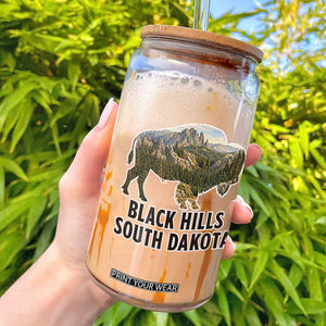 Black Hills South Dakota Bison Glass Can State Pride Gift