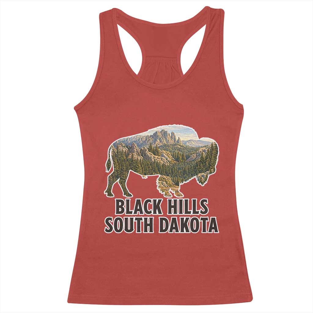 Black Hills South Dakota Bison Racerback Tank Top State Pride Gift