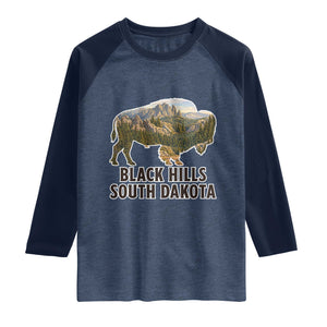 Black Hills South Dakota Bison Raglan Shirt State Pride Gift