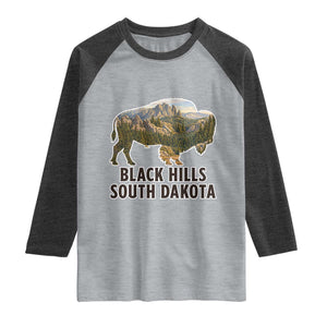 Black Hills South Dakota Bison Raglan Shirt State Pride Gift
