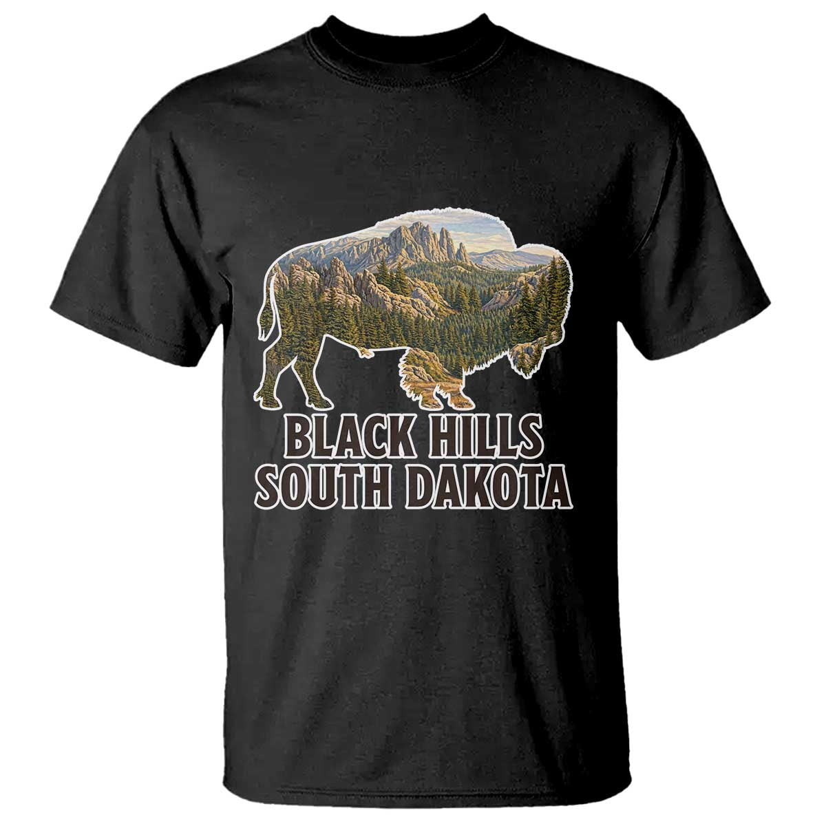 Black Hills South Dakota Bison T Shirt State Pride Gift TS12 Black Print Your Wear