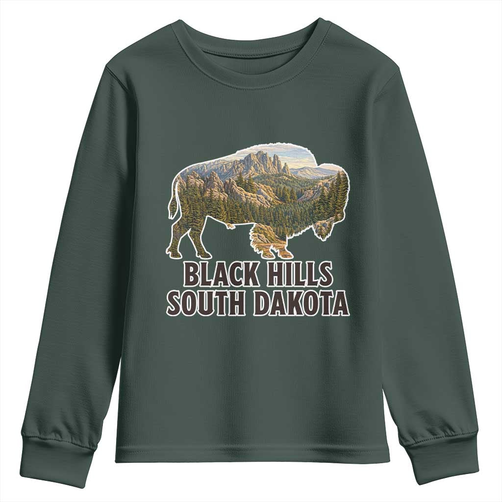 Black Hills South Dakota Bison Youth Sweatshirt State Pride Gift