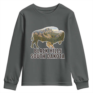 Black Hills South Dakota Bison Youth Sweatshirt State Pride Gift