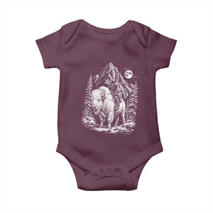 Vintage Native American Bison Rider Baby Onesie Indigenous Warrior Graphic